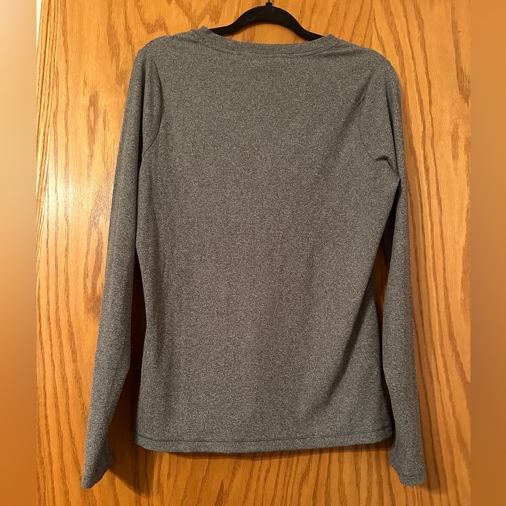 Athleta Uptempo Women’s Grey Ribbed Henley Top - Size L - Picture 4 of 12